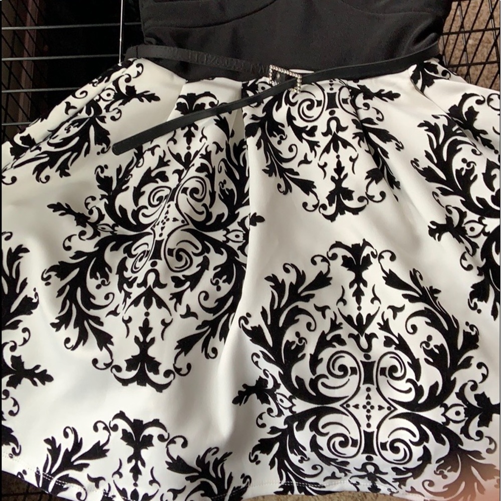 White and black dress